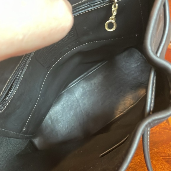 VINTAGE COACH BLACK LEATHER BACKPACK - Picture 7 of 13